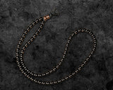 War Mala Necklace Beads - Black SS 8mm beads with Copper end piece