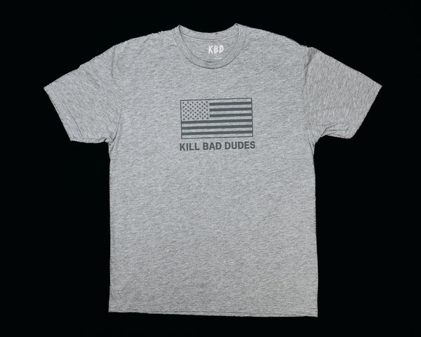 Monochrome Kill Bad Dudes American Flag Tee