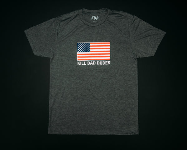 Kill Bad Dudes Color American Flag Tee