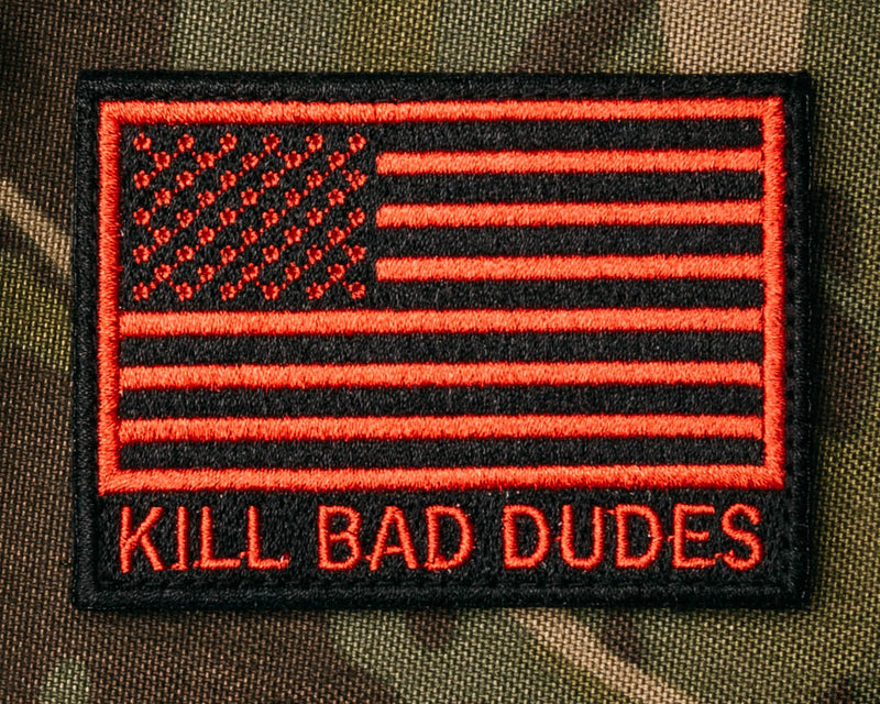 Kill Bad Dudes Black and Red American Flag patch