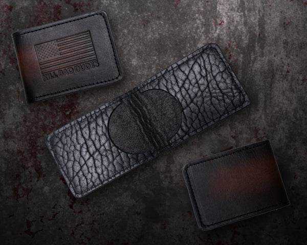 KBD American Flag - Bi Fold Bison Leather Wallet